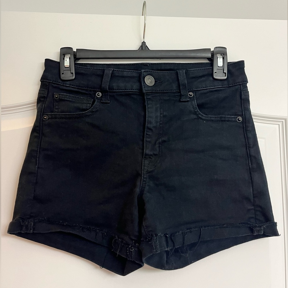 American Eagle Black Denim Jean Shorts